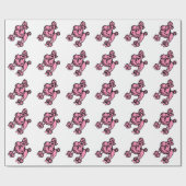 Franse Retro Roze Poodles Inpakpapier (Vlak)