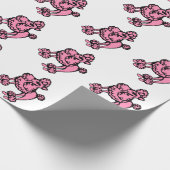 Franse Retro Roze Poodles Inpakpapier (Hoek)