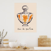 Franse reuzenfles van Eau de parfum Poster (Keuken)