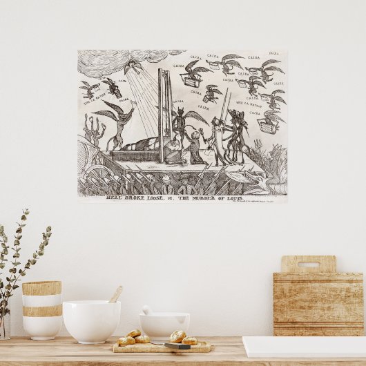 Franse Revolutionaire Cartoon Poster (Keuken)