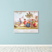 Franse revolutionairen dansen de carmagnole canvas afdruk (Insitu (Houten vloer))