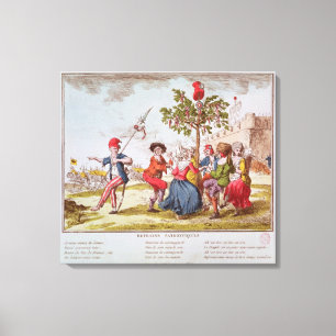 Franse revolutionairen dansen de carmagnole canvas afdruk