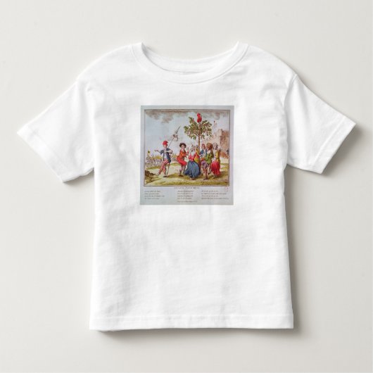 Franse revolutionairen dansen de carmagnole kinder shirts (Voorkant)