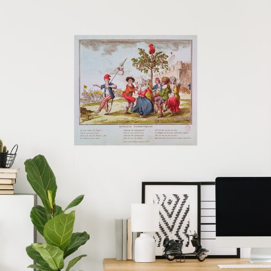 Franse revolutionairen dansen de carmagnole poster (Thuiskantoor)