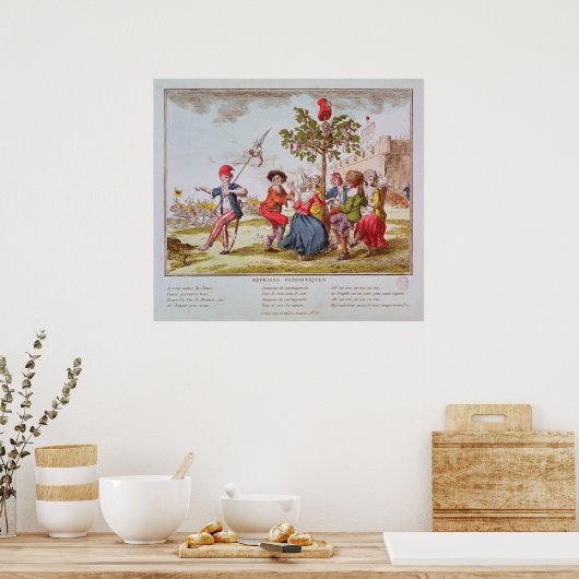 Franse revolutionairen dansen de carmagnole poster (Keuken)