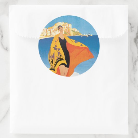  Franse Rivièra Afbeelding Ronde Sticker (Tas)