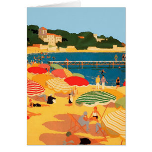 Franse Riviera Beach Illustratie Kaart