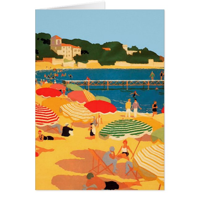  Franse Riviera Beach Illustratie Kaart (Voorkant)