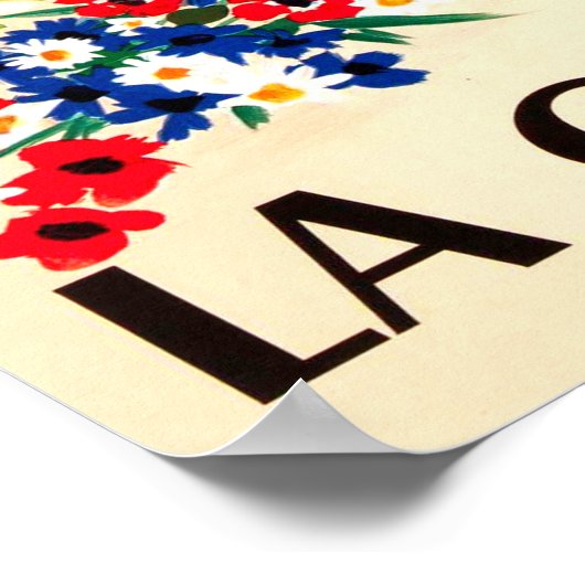 Franse riviera, bikini-meisje op het strand, Frank Poster (Hoek)