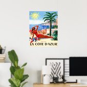 Franse riviera, bikini-meisje op het strand, Frank Poster (Thuiskantoor)