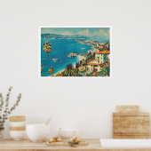 Franse Riviera, Frankrijk Art Deco Poster (Keuken)