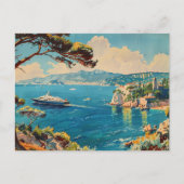 Franse Riviera, Frankrijk Art Deco Reizen Briefkaart (Voorkant)