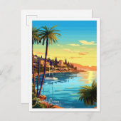 Franse Rivièra Frankrijk Reizen  illustratie Briefkaart (Voorkant / Achterkant)