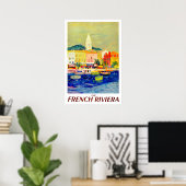 Franse riviera, Frankrijk, schilderij, kunst, Poster (Thuiskantoor)