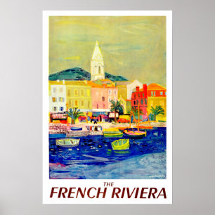 Franse riviera, Frankrijk, schilderij, kunst,  Poster