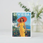 Franse Rivièra Glamour Retro Briefkaart (Staand voorkant)