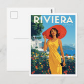 Franse Rivièra Glamour Retro Briefkaart (Voorkant / Achterkant)