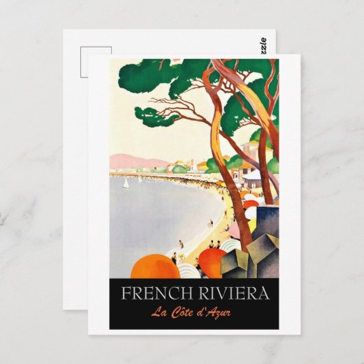 Franse riviera, kustlijn, Frankrijk Briefkaart (Voorkant / Achterkant)