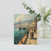 Franse Riviera Promenade:  Briefkaart (Staand voorkant)