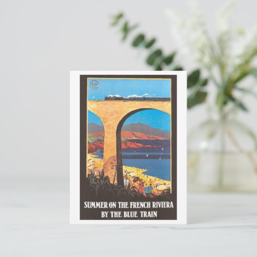 Franse Riviera Reisposter Briefkaart (Staand voorkant)