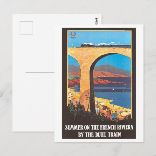 Franse Riviera Reisposter Briefkaart (Voorkant / Achterkant)