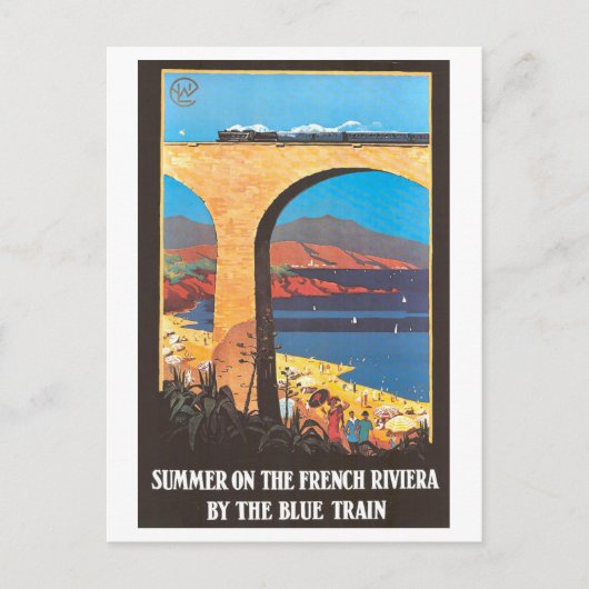 Franse Riviera Reisposter Briefkaart (Voorkant)