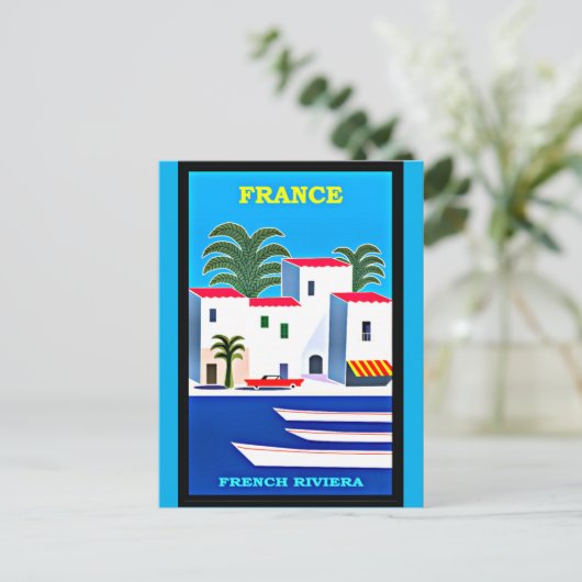  Franse Riviera Reisposter Briefkaart (Staand voorkant)