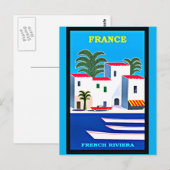  Franse Riviera Reisposter Briefkaart (Voorkant / Achterkant)