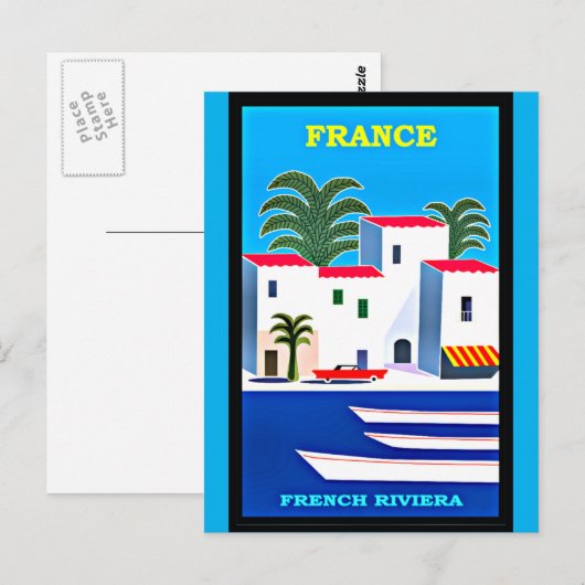  Franse Riviera Reisposter Briefkaart (Voorkant / Achterkant)
