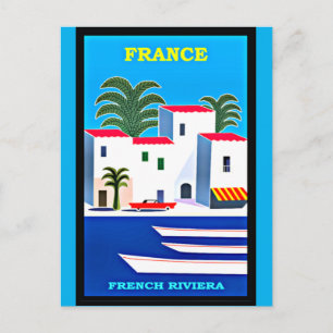 Franse Riviera Reisposter Briefkaart