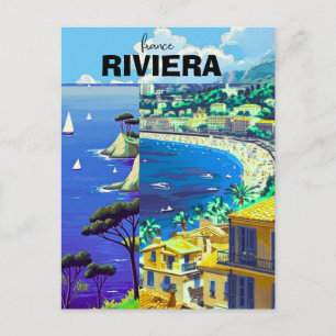 FRANSE RIVIERA Save the Date Sjabloon, Waterverf Briefkaart