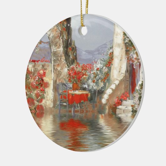 Franse Riviera Scenery Keramisch Ornament (Links)