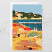 Franse Riviera strand uit het verleden Briefpapier (Voorkant / Achterkant)