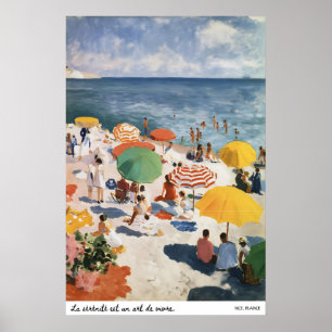 Franse Riviera strandposter geïnspireerd door Mati Poster