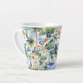 Franse Riviera Tropische Palmbomen Latte Mok (Linkerhoek)