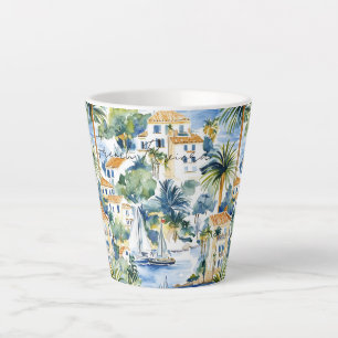 Franse Riviera Tropische Palmbomen Latte Mok