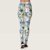 Franse Rivièra Tropische Palmbomen Leggings (Achterkant)