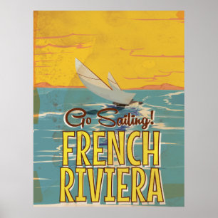 Franse Rivièra vintage reisposter Poster