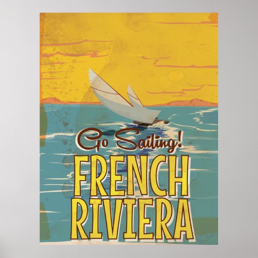 Franse Rivièra vintage reisposter Poster (Voorkant)