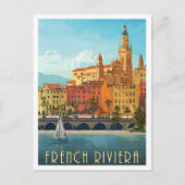 Franse Rivièra Vintage Reizen  Briefkaart (Voorkant)