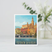 Franse Rivièra Vintage Reizen  Briefkaart (Staand voorkant)