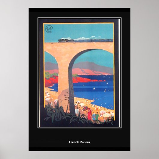 Franse Rivièra vintage Retro Print (Voorkant)