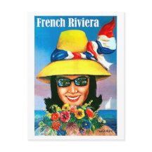 Franse riviera, zonnebril vrouw met gele hoed