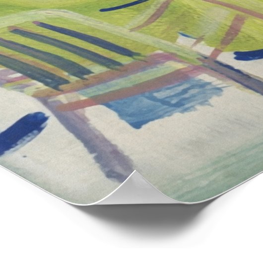 Franse rivierafdrukken, palmboom en Zee Poster (Hoek)