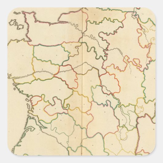 Franse rivierlijn vierkante sticker (Voorkant)