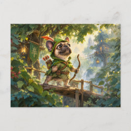 Franse Robin Hood Boomhut Boogschutter Briefkaart