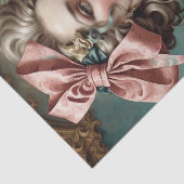 Franse rococo dame met boog 1 decoupage papier (Detail)