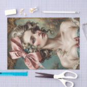 Franse rococo dame met boog 1 decoupage papier (Craft)