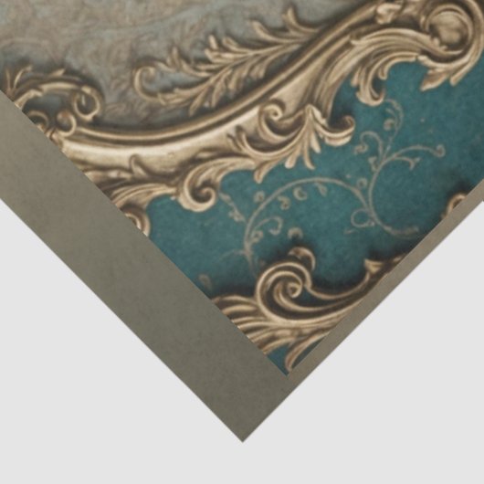 Franse Rococo Parijse Champagne Glas Decoupage Tissuepapier (Detail)