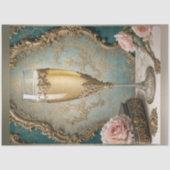 Franse Rococo Parijse Champagne Glas Decoupage Tissuepapier (Voorkant)